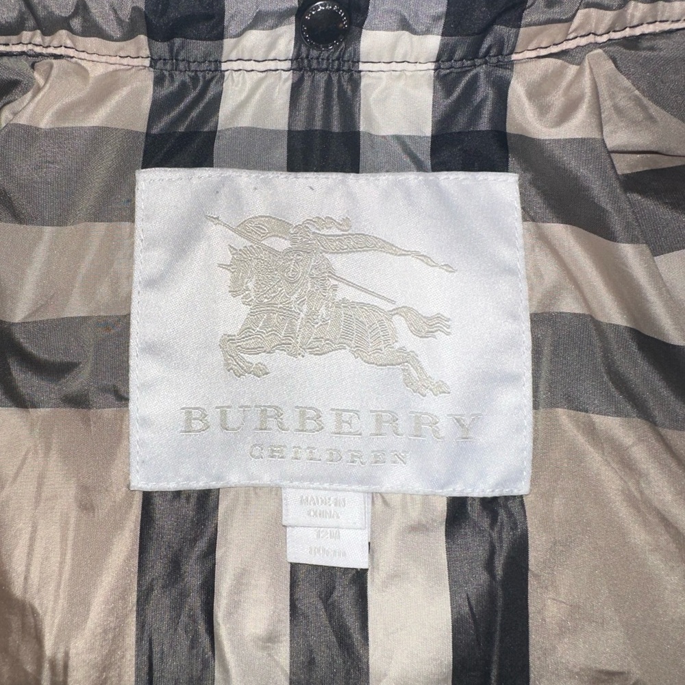 Burberry Kids' Checkered Jacket in Black and Cream